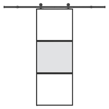 Vidaxl schuifdeur met beslag 76x205 cm gehard glas en aluminium