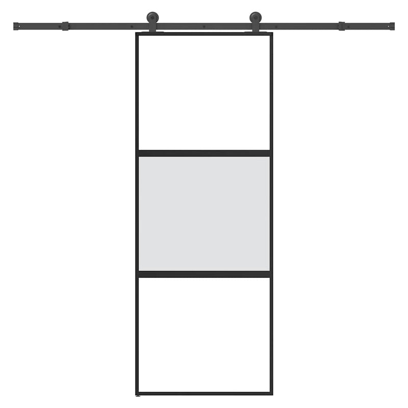Load image into Gallery viewer, Vidaxl schuifdeur met beslag 76x205 cm gehard glas en aluminium
