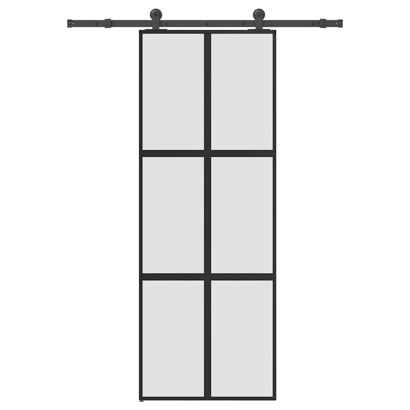Load image into Gallery viewer, Vidaxl schuifdeur met beslag 76x205 cm gehard glas en aluminium
