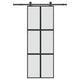 Vidaxl schuifdeur met beslag 76x205 cm gehard glas en aluminium