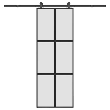 Vidaxl schuifdeur met beslag 76x205 cm gehard glas en aluminium