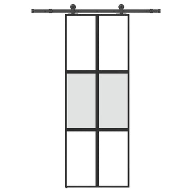 Vidaxl schuifdeur met beslag 76x205 cm gehard glas en aluminium