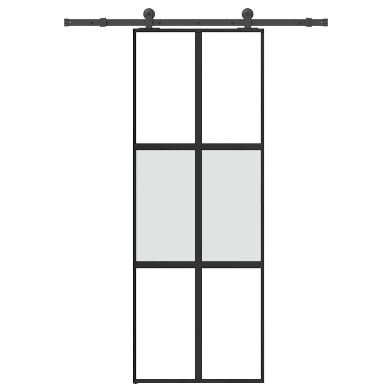 Load image into Gallery viewer, Vidaxl schuifdeur met beslag 76x205 cm gehard glas en aluminium
