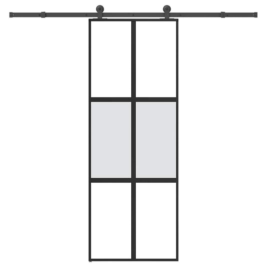 Vidaxl schuifdeur met beslag 76x205 cm gehard glas en aluminium