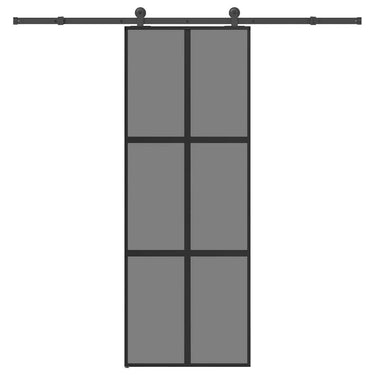 Vidaxl schuifdeur met beslag 76x205 cm gehard glas en aluminium