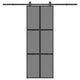 Vidaxl schuifdeur met beslag 76x205 cm gehard glas en aluminium