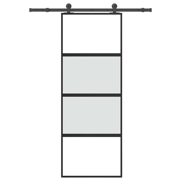 Vidaxl schuifdeur met beslag 76x205 cm gehard glas en aluminium