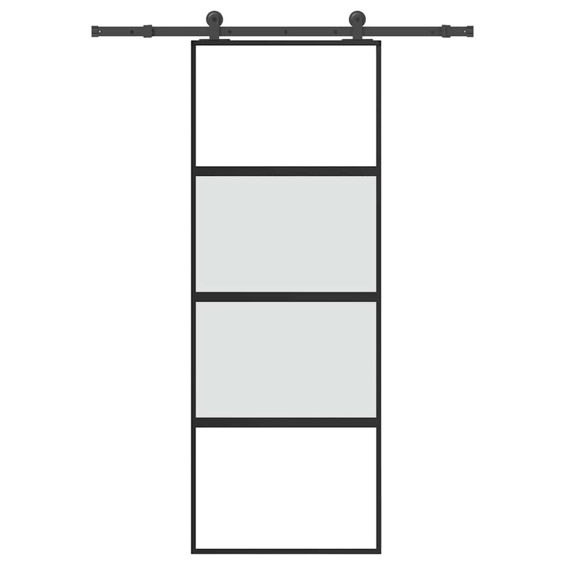 Load image into Gallery viewer, Vidaxl schuifdeur met beslag 76x205 cm gehard glas en aluminium
