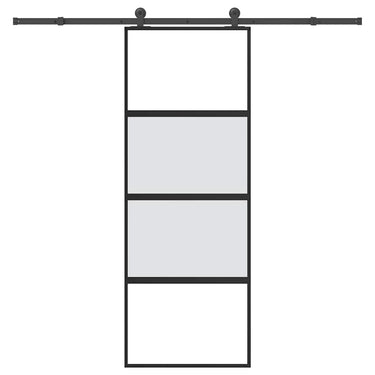 Vidaxl schuifdeur met beslag 76x205 cm gehard glas en aluminium