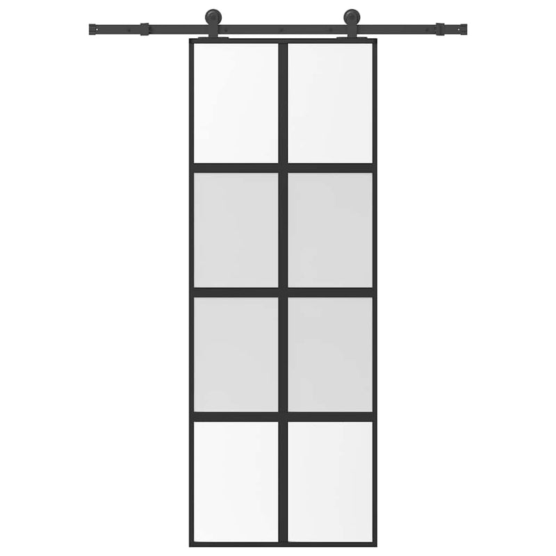 Load image into Gallery viewer, Vidaxl schuifdeur met beslag 76x205 cm gehard glas en aluminium
