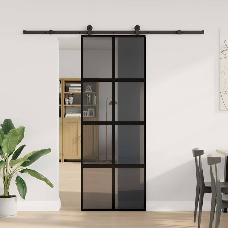 Load image into Gallery viewer, Vidaxl schuifdeur met beslag 76x205 cm gehard glas en aluminium
