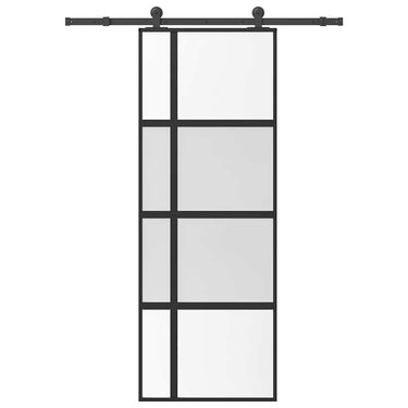 Vidaxl schuifdeur met beslag 76x205 cm gehard glas en aluminium