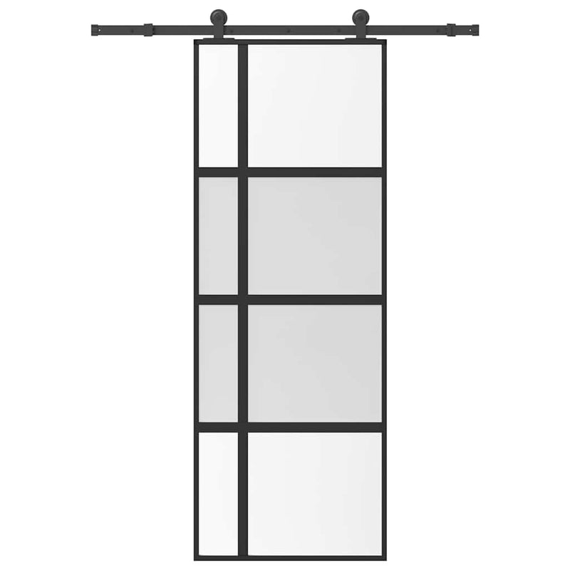 Load image into Gallery viewer, Vidaxl schuifdeur met beslag 76x205 cm gehard glas en aluminium
