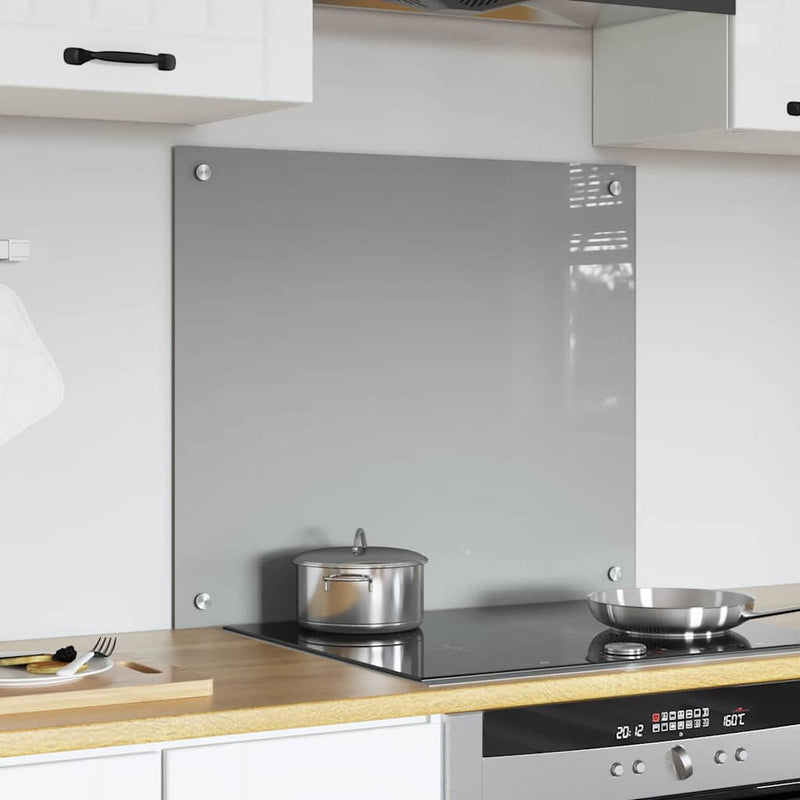Load image into Gallery viewer, Vidaxl keuken spatscherm lichtgrijs 70 x 60 cm gehard glas
