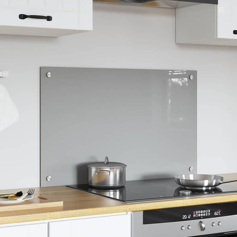 Load image into Gallery viewer, Vidaxl keuken spatscherm lichtgrijs 80 x 50 cm gehard glas
