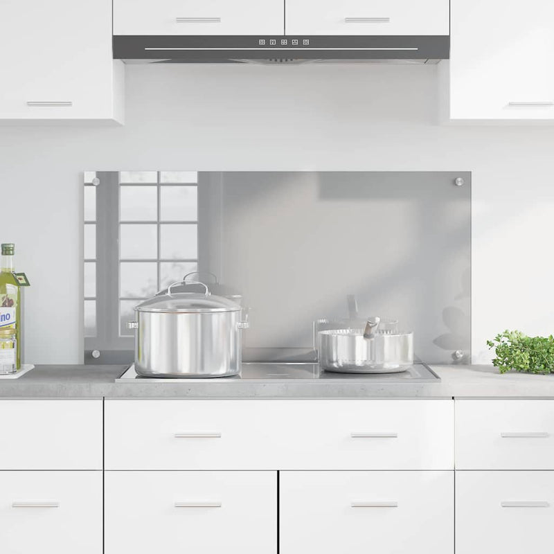 Load image into Gallery viewer, Vidaxl keuken spatscherm lichtgrijs 100 x 50 cm gehard glas
