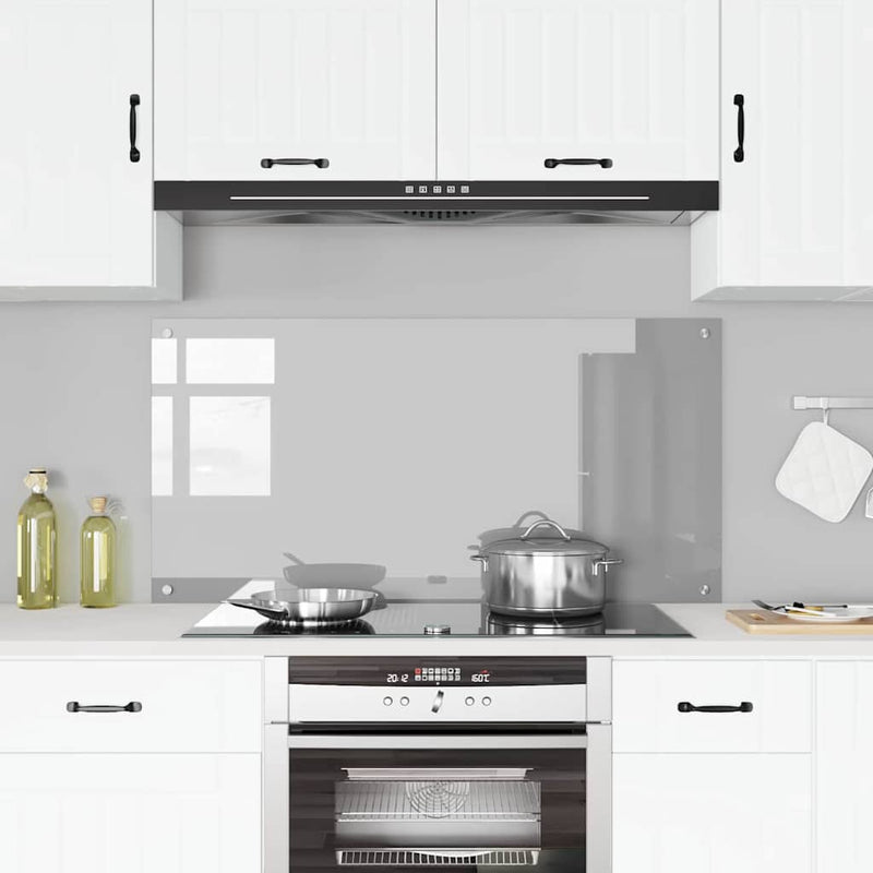Load image into Gallery viewer, Vidaxl keuken spatscherm lichtgrijs 120 x 60 cm gehard glas
