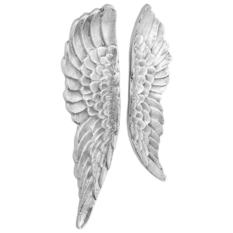 Load image into Gallery viewer, Vidaxl vleugels beeldhouwwerk zilver 31 x 5 x 91 cm aluminium
