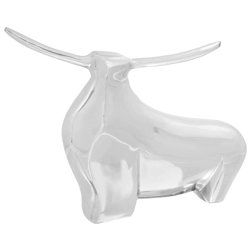 Load image into Gallery viewer, Vidaxl stierensculptuur zilver 37 x 44 x 17 cm aluminium
