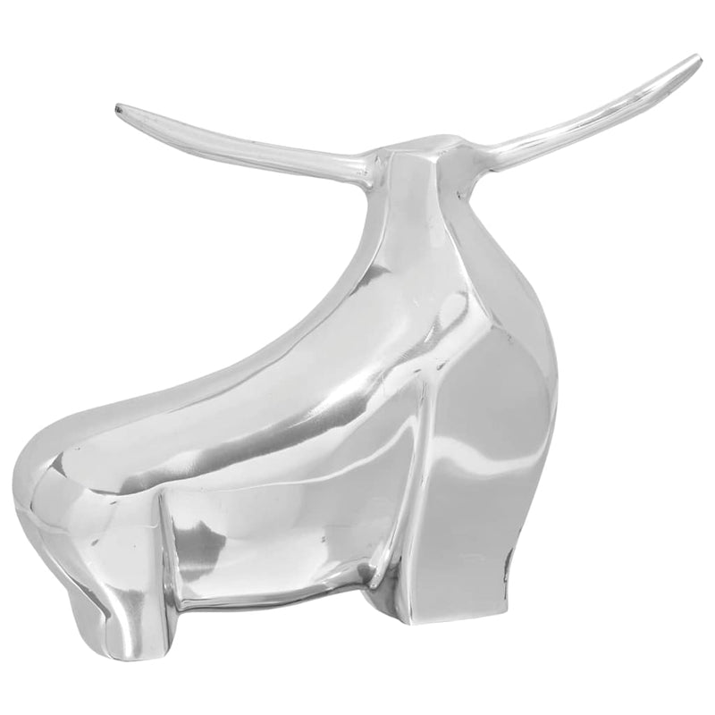 Load image into Gallery viewer, Vidaxl stierensculptuur zilver 37 x 44 x 17 cm aluminium
