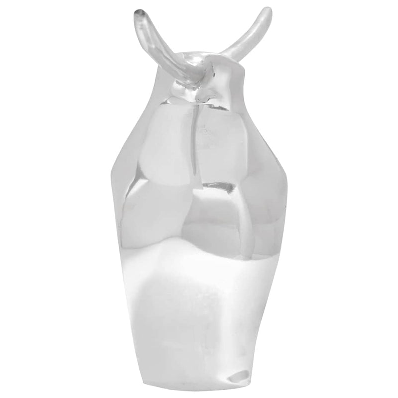 Load image into Gallery viewer, Vidaxl stierensculptuur zilver 37 x 44 x 17 cm aluminium
