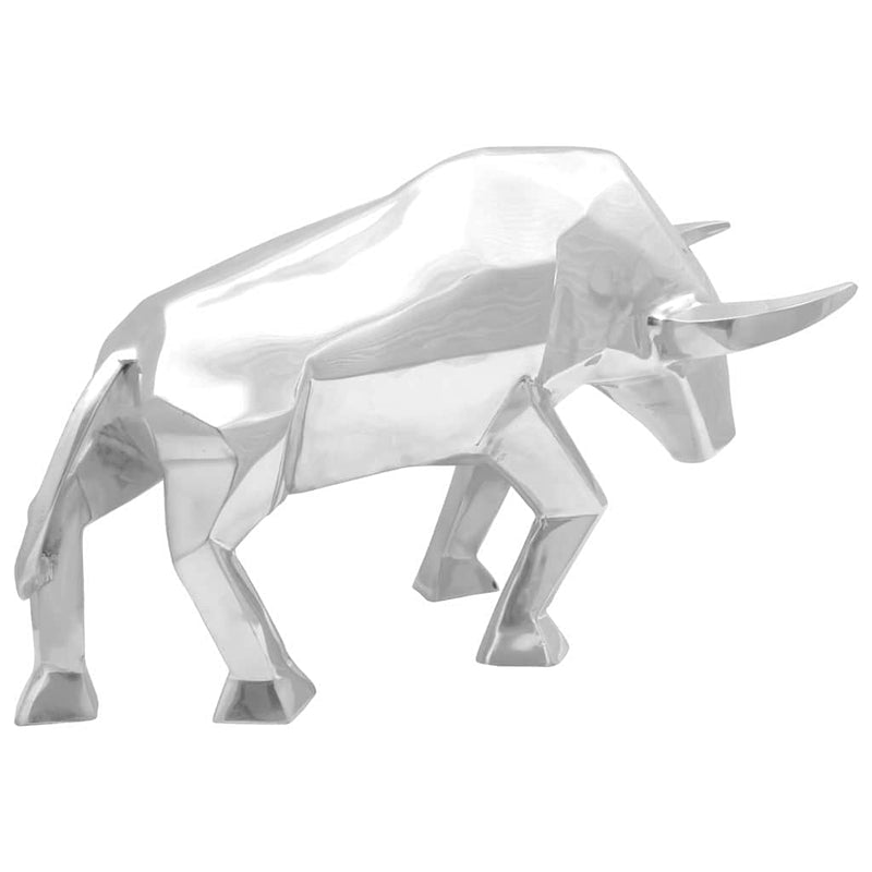 Load image into Gallery viewer, Vidaxl stierensculptuur zilver 74 x 23 x 39 cm aluminium
