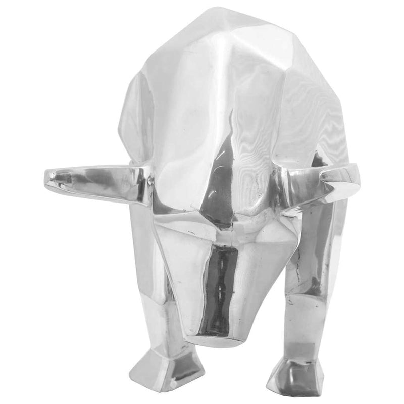 Load image into Gallery viewer, Vidaxl stierensculptuur zilver 74 x 23 x 39 cm aluminium
