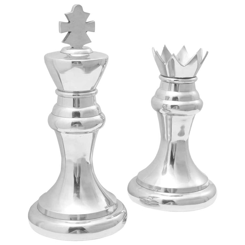 Load image into Gallery viewer, Vidaxl beelden 2 pcs zilver 17 x 17 x 42 cm aluminium
