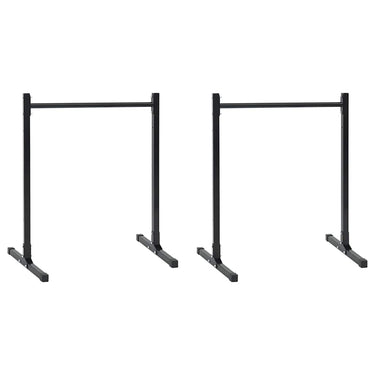 Vidaxl dip station 2 pcs zwart 55 x 90 x 104.5 cm gepoedercoat staal