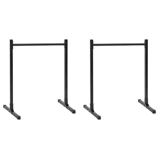 Vidaxl dip station 2 pcs zwart 55 x 90 x 104.5 cm gepoedercoat staal
