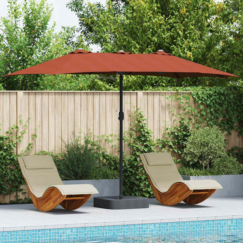 Load image into Gallery viewer, Vidaxl tuinparasol terracotta 385 x 209 x 244 cm polyester en staal
