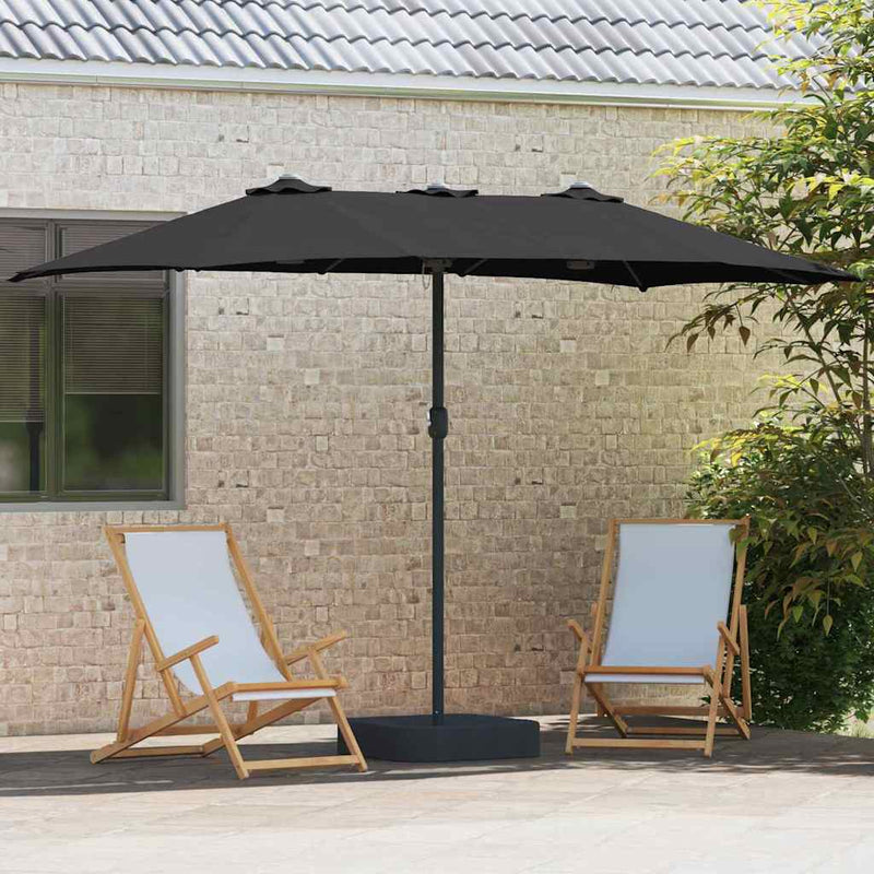 Load image into Gallery viewer, Vidaxl tuinparasol zwart 385 x 209 x 244 cm polyester en staal

