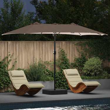 Vidaxl tuinparasol taupe 385 x 209 x 244 cm polyester