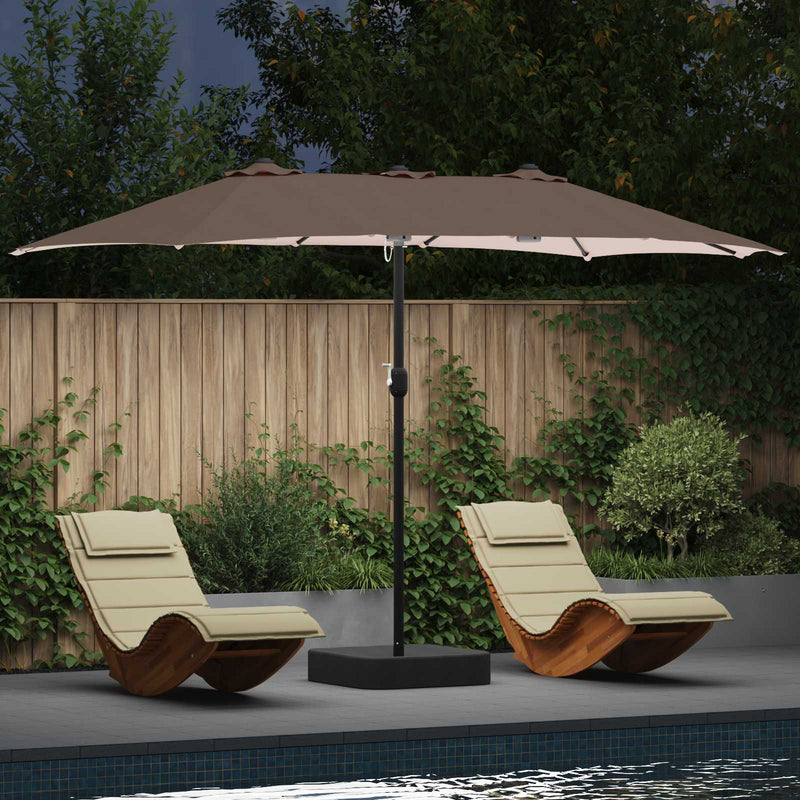 Load image into Gallery viewer, Vidaxl tuinparasol taupe 385 x 209 x 244 cm polyester
