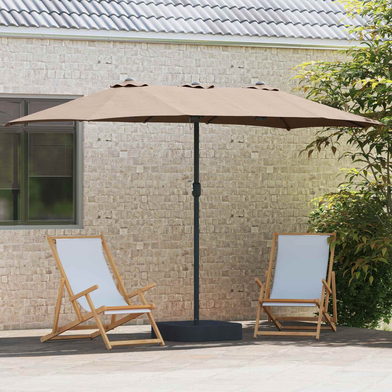 Load image into Gallery viewer, Vidaxl tuinparasol taupe 385 x 209 x 244 cm polyester
