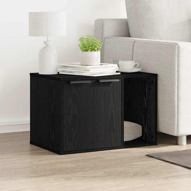 Vidaxl kattenbakomheining zwart eiken 60x40x40 cm bewerkt hout