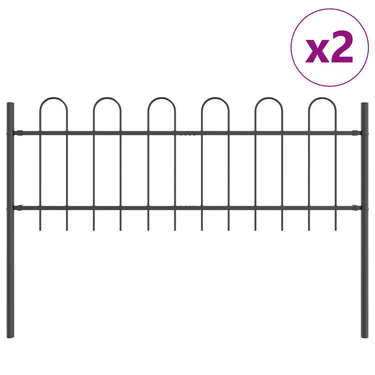 Vidaxl tuinhek 2 pcs grijs 3,4 x 0,6 m poedercoating staal