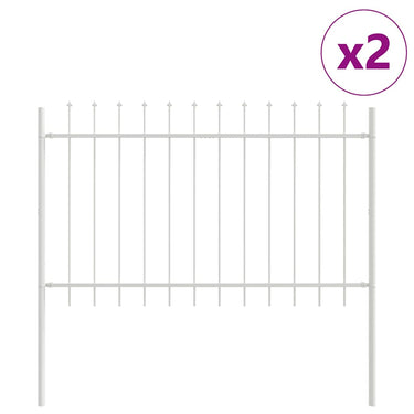 Vidaxl tuinhek 2 pcs wit 3,4 x 0,8 m poedercoating staal