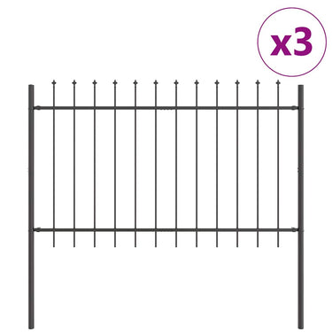 Vidaxl tuinhek 3 pcs grijs 5,1 x 1 m poedercoating staal