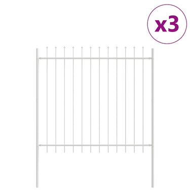 Vidaxl tuinhek 3 pcs wit 5,1 x 1,5 m poedercoating staal