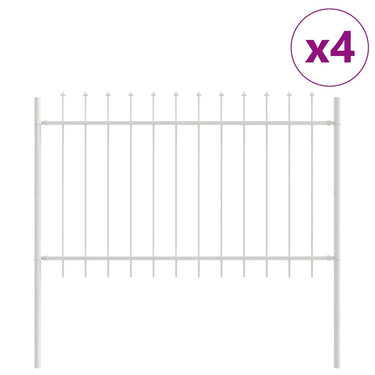 Vidaxl tuinhek 4 pcs wit 6,8 x 0,8 m poedercoating staal