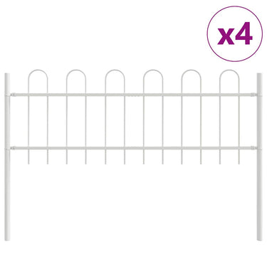 Vidaxl tuinhek 4 pcs wit 6,8 x 0,6 m poedercoating staal