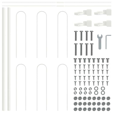 Vidaxl tuinhek 5 pcs wit 8,5 x 0,6 m poedercoating staal