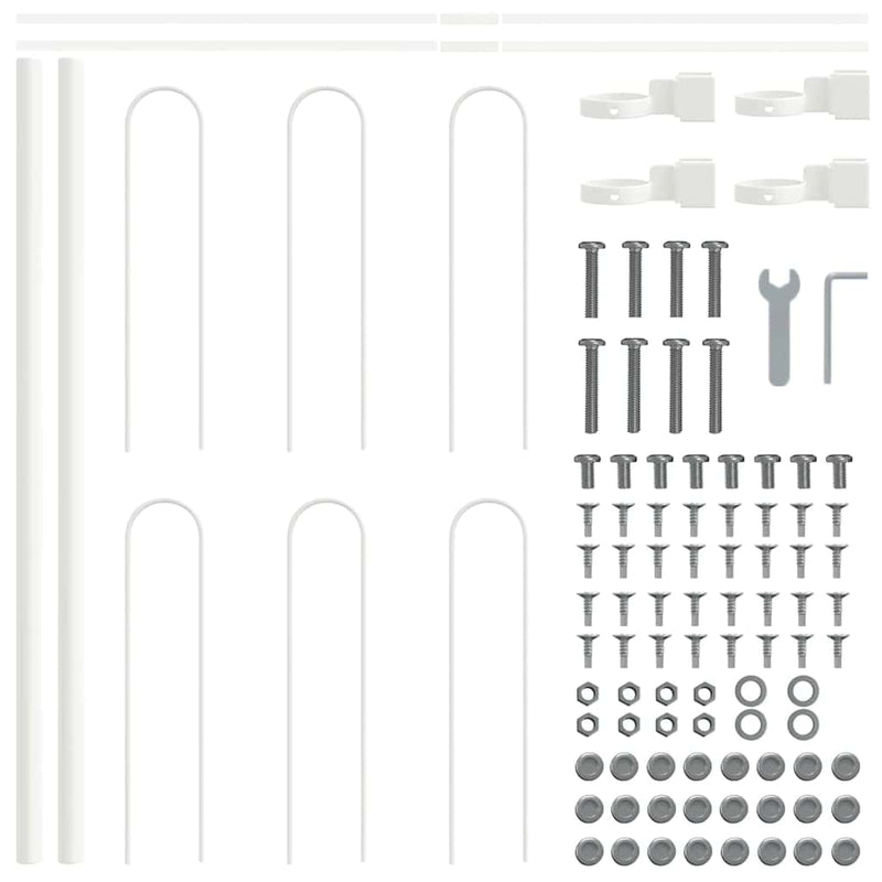 Load image into Gallery viewer, Vidaxl tuinhek 5 pcs wit 8,5 x 0,6 m poedercoating staal
