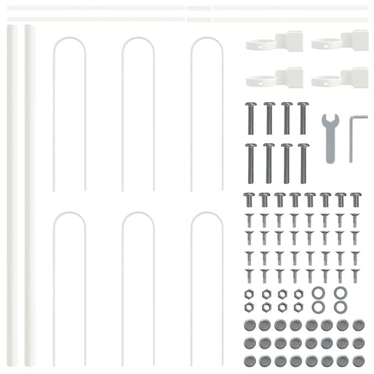 Vidaxl tuinhek 5 pcs wit 8,5 x 0,6 m poedercoating staal