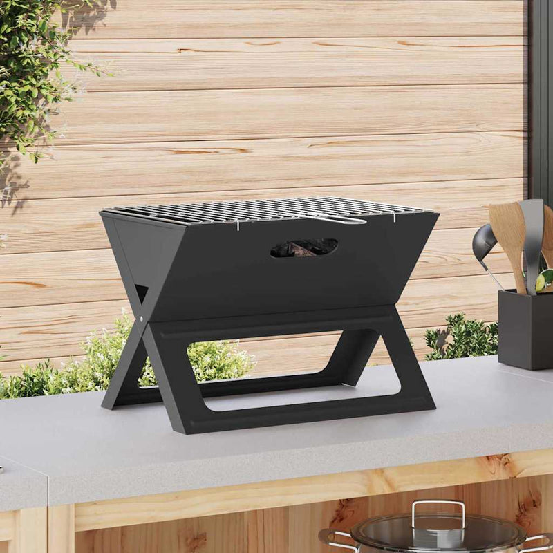Load image into Gallery viewer, Vidaxl buiten grill zwart 46 x 31 x 31 cm staal
