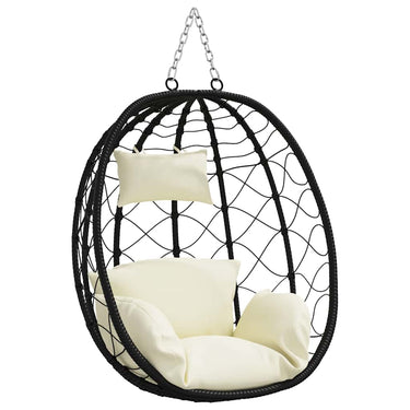 Vidaxl hangende ei-stoel crèmewit 91,5 x 60 x 110 cm poly rattan
