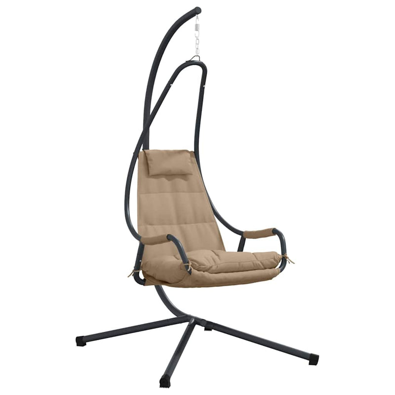 Load image into Gallery viewer, Vidaxl hangende ei-stoel taupe 94 x 107 x 196,5 cm staal
