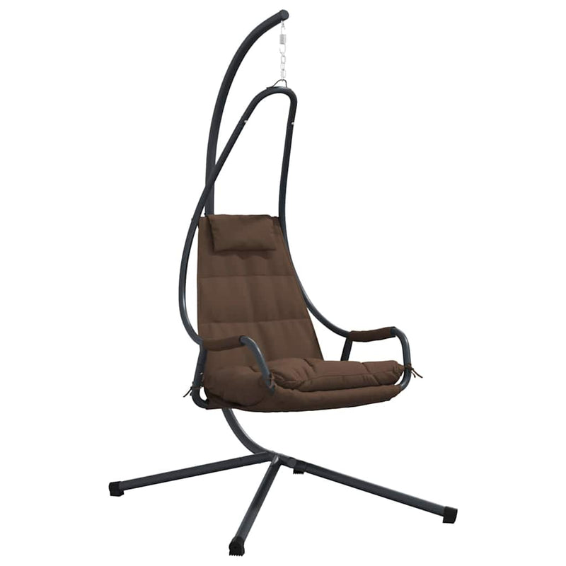 Load image into Gallery viewer, Vidaxl hangende ei-stoel koffiebruin 94 x 107 x 196,5 cm staal
