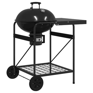 Vidaxl buiten grill met wiel zwart 91 x 71 x 107 cm metaal